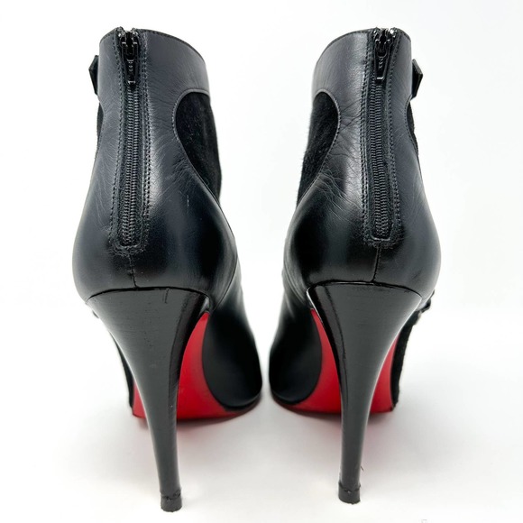 Christian Louboutin Canassone 100mm Black Ankle Booties Shoes EU 37 US 7 - Picture 4 of 12